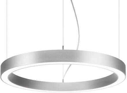 Biro Cirkel UpDown DALI zilver 840 45cm zilver gestructureerd