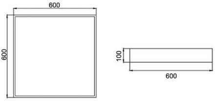 Biro Square, 60x60cm, DALI dimbaar, wit, 3.000 K structuur wit