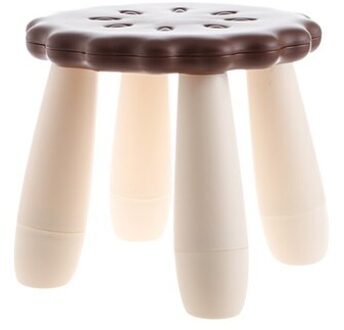 Biscuit Kruk met Anti-slip Pad Dikke Plastic Krukje voor Volwassenen en Kinderen Compact Stoel Seat Schoenen Bench thuis Badkamer Gebruik Bruin