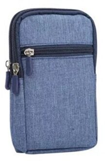 Bisi Goro Denim Coin Phone Case Unisex Heuptas Multifunctionele Minimalistische Outdoor Sport Casual Reizen Zakje Op De riem Taille blauw DSB0421