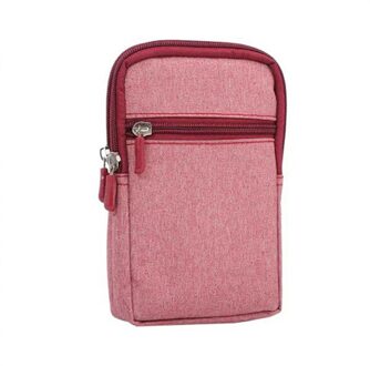 Bisi Goro Denim Coin Phone Case Unisex Heuptas Multifunctionele Minimalistische Outdoor Sport Casual Reizen Zakje Op De riem Taille rood DSB0421