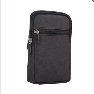 Bisi Goro Denim Coin Phone Case Unisex Heuptas Multifunctionele Minimalistische Outdoor Sport Casual Reizen Zakje Op De riem Taille zwart DSB0421