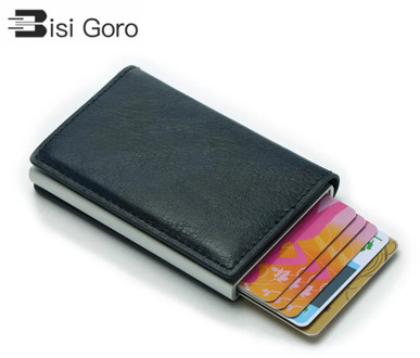 BISI GORO Unisex Purse Mini Aluminium Metal Slim Business Card Wallet Men Credit Card Holder Blocking Rfid Wallet Money