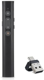 Bisofice Laser Presentation Pointer for PowerPoint PPT Clicker with USB/Type-C Dual Head Receiver