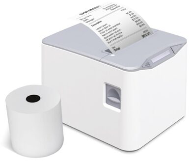 Bisofice Thermal Receipt Printer 80mm Desktop Direct Thermal Printing USB+LAN Connection High Speed with Auto Cutter Large Paper Bin
