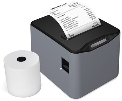 Bisofice Thermal Receipt Printer 80mm Desktop Direct Thermal Printing USB+LAN Connection High Speed with Auto Cutter Large Paper Bin