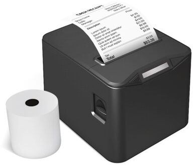 Bisofice Thermal Receipt Printer 80mm Desktop Direct Thermal Printing USB+LAN Connection High Speed with Auto Cutter Large Paper Bin