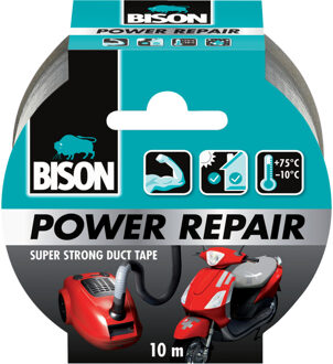 Bison 1x Bison power repair tape grijs 10 meter - Tape (klussen)