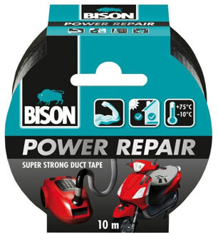 Bison 1x Bison power repair tape zwart 10 meter