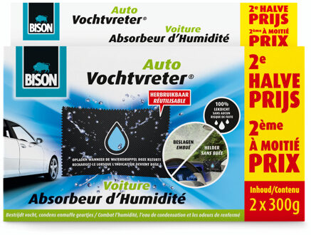 Bison Auto vochtvreter herbruikbaar 2-pack