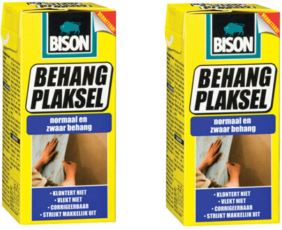 Bison behanglijm/behangplaksel normaal behang - 2x - 125 gram - Papier mache maken