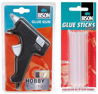 Bison Hobby lijmpistool 11 cm met 12 lijmpatronen
