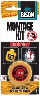 Bison Montagekit Direct Grip Tape Kaart 1,5 m x 19 mm