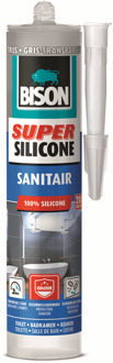 Bison super silicone sanitair transparant grijs (trijs) - 310 ml.