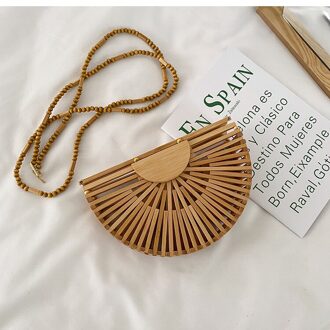 Bisonjs Zomer Luxe Handtas Voor Vrouwen Schoudertas Halve Cirkel Bamboe Geweven Strand Tas Mobiele Telefoon Portemonnee kleur 1