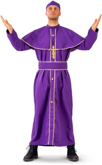 Bisschop Kostuum Bert Heren Paars - Lila