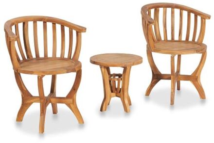 Bistroset teakhout - tafel 40x43.5 cm - stoel 61x53x74.5 cm - weerbestendig Bruin