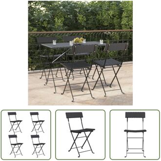 Bistrostoelen - Inklapbaar - Zwart - 40x45x79 cm - PE-rattan en gepoedercoat staal