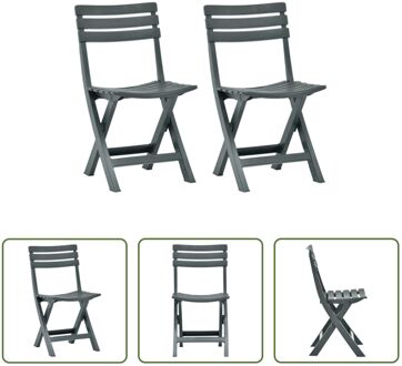 Bistrostoelen Kunststof - 44x41x78 cm - Groen - Weerbestendig - Inklapbaar - Set van 2