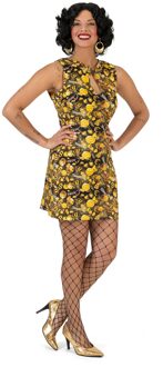 Bitcoin Jurk Dames Zwart/Goud Multikleur - Print