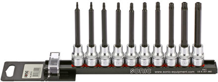 Bitdopset 3/8", TX-H lang 10-dlg. op rail 201013