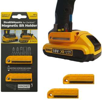 Bithouder voor DeWalt | Geel | 2 stuks - BH-DW-YLW-2