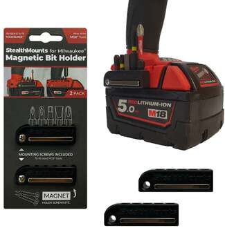 Bithouder voor Milwaukee M18 | Zwart | 2 stuks - BH-MW18-BLK-2