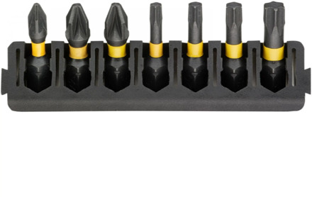 Bitset | Houder + IMPACT Torsion | 25 mm | PZ1 x1, PZ2 x2, T15 x1, T20 x1, T25 x1, T30 x1 - DT70813-QZ