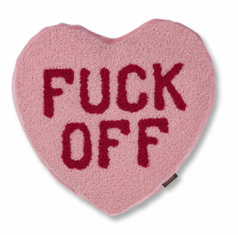 Bitten Huggable Fuck Off hart warmtekussen roze