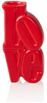 Bitten kandelaar Love rood