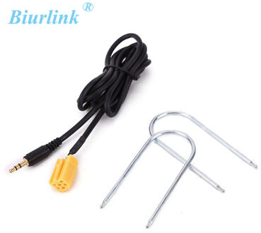 Biurlink RD9 Autoradio MINI ISO 6Pin naar 3.5 MM Jack Aux Kabel Adapter voor Peugeot 206 207 307 308