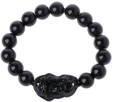Bixie Armband Chinese Goede Lucky Charm Feng Shui Pi Yao Rijkdom Geluk Armbanden Sieraden Lucky Unisex Armbanden zwart Obsidian