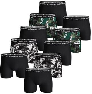 Björn Borg 10 stuks Essential Boxer Shorts BB NY Times * Actie * Versch.kleure/Patroon - Small