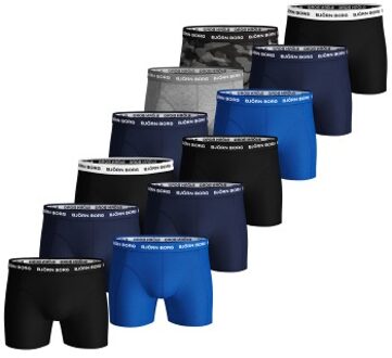 Björn Borg 12 stuks Essential Shorts 222 * Actie * Zwart,Blauw,Versch.kleure/Patroon,Grijs,Wit - Small