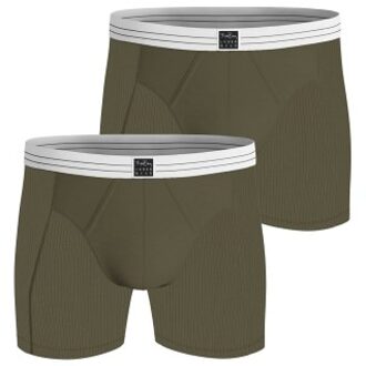 Björn Borg 2 stuks Cotton Stretch Rib Boxer * Actie * Zwart,Groen - Medium,Large,X-Large