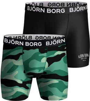 Björn Borg 2 stuks Performance Boxer 1727 Groen,Versch.kleure/Patroon,Zwart,Blauw - Small,Medium,Large,X-Large