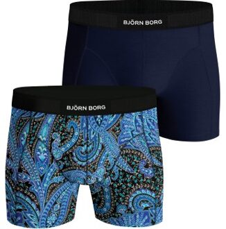 Björn Borg 2 stuks Premium Cotton Stretch Boxer * Actie * Blauw,Zwart,Groen,Versch.kleure/Patroon - Medium,Large,X-Large,XX-Large