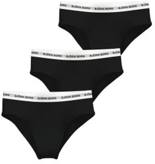 Björn Borg 3 stuks Logo High Waist Brief * Actie * Zwart,Wit - X-Small,Small,Medium,Large,X-Large