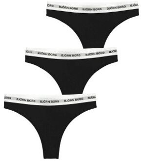 Björn Borg 3 stuks Logo Thong * Actie * Zwart,Versch.kleure/Patroon,Wit,Blauw - X-Small,Small,Medium,Large,X-Large