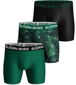 Björn Borg 3 stuks Performance Boxer 1729 * Actie * Versch.kleure/Patroon,Groen,Zwart - Small,Medium,Large,X-Large