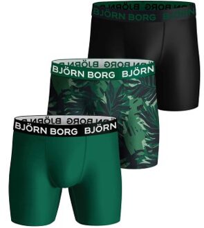 Björn Borg 3 stuks Performance Boxer 1729 * Actie * Versch.kleure/Patroon,Groen,Zwart - Small