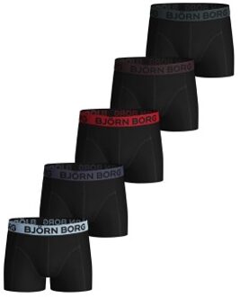 Björn Borg 5 stuks Cotton Stretch Shorts For Boys 2035 * Actie * Zwart,Versch.kleure/Patroon - 122-128