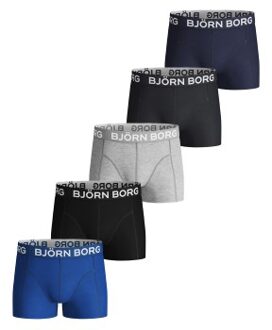 Björn Borg 5 stuks Cotton Stretch Shorts For Boys * Actie * Blauw,Versch.kleure/Patroon,Grijs - 110-116,122-128,134-140,146-152,158-164,170