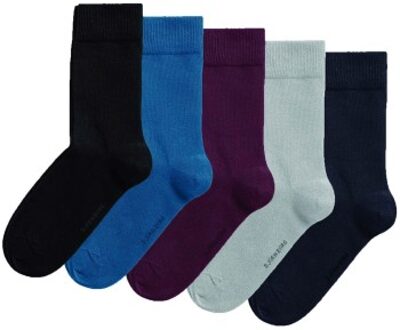 Björn Borg 5 stuks Essential Ankle Sock * Actie * Versch.kleure/Patroon,Blauw,Grijs,Groen,Wit,Zwart,Rood - Maat 36/40