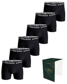 Björn Borg 6 stuks Cotton Stretch Boxer And Toilet Case * Actie * Zwart - Small,Medium,Large