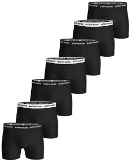 Björn Borg 7 stuks Essential Solids Shorts * Actie * Zwart - Medium