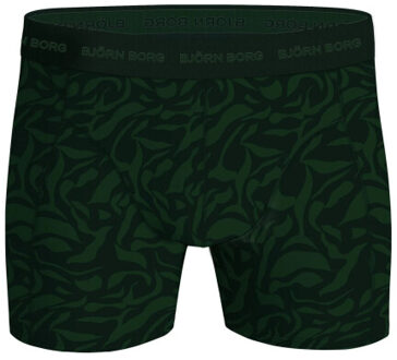 Björn Borg Björn borg cotton stretch boxershorts 3-pack – zwart, donker & print Groen - L
