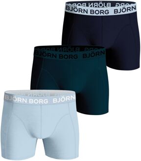 Björn Borg Björn Borg Cotton Stretch Boxershorts Heren (3-pack) lichtblauw - blauw - donkerblauw - M