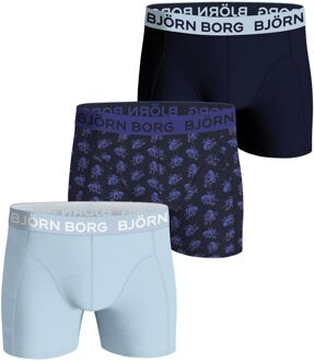 Björn Borg Björn Borg Cotton Stretch Boxershorts Heren (3-pack) lichtblauw - donkerblauw - paars - M