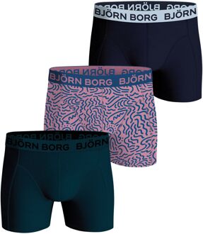 Björn Borg Björn Borg Cotton Stretch Boxershorts Heren (3-pack) petrol blauw - roze - donkerblauw - L